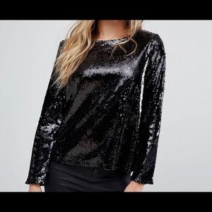 Sequin long sleeve top